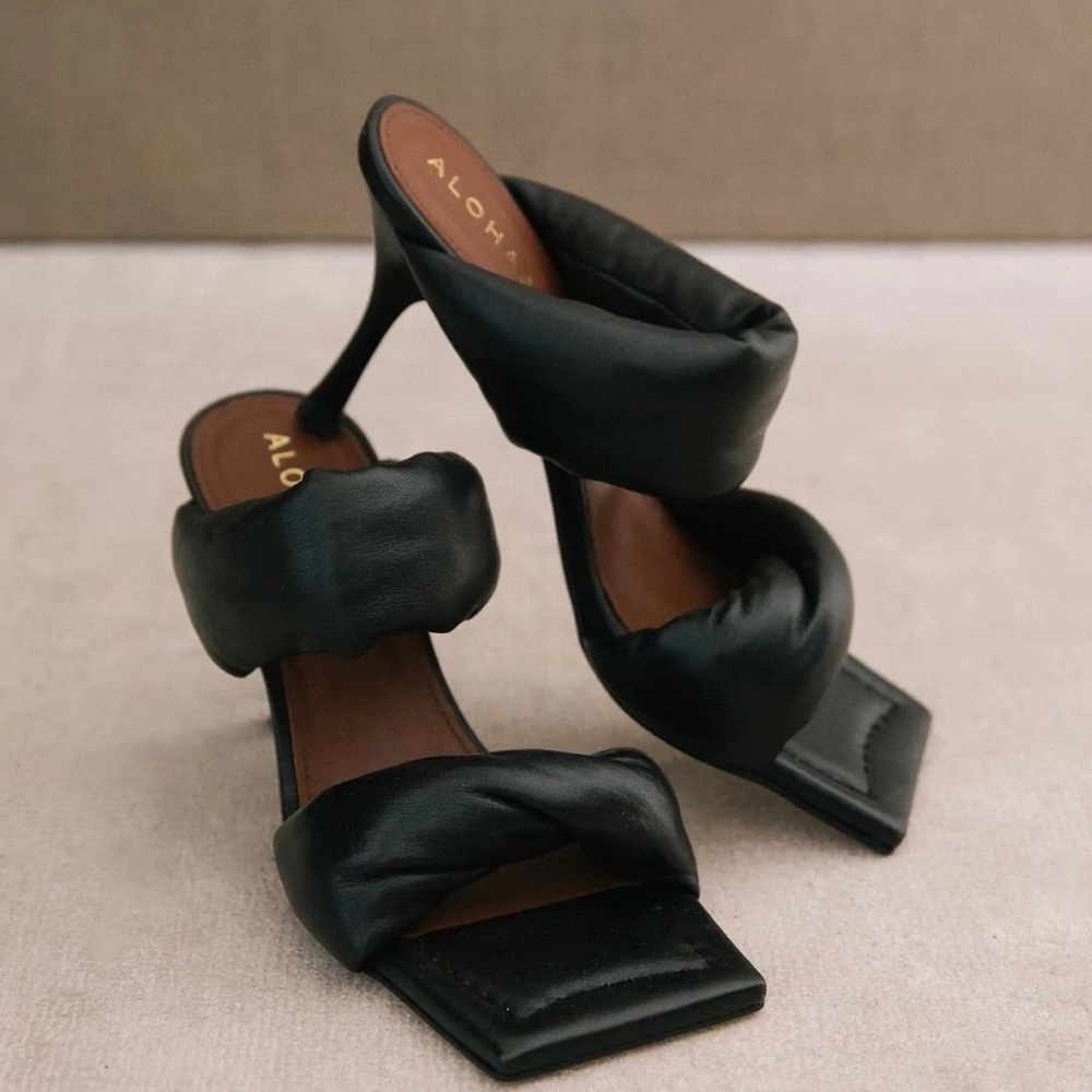 ALOHAS Twist Strap Mule Sandal - Black